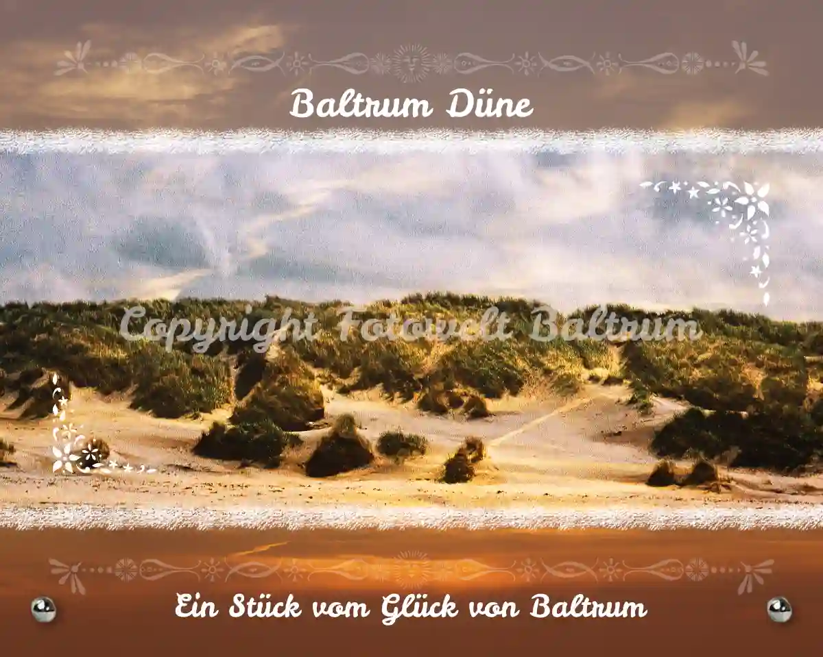 Design Baltrum Düne auf Glas
